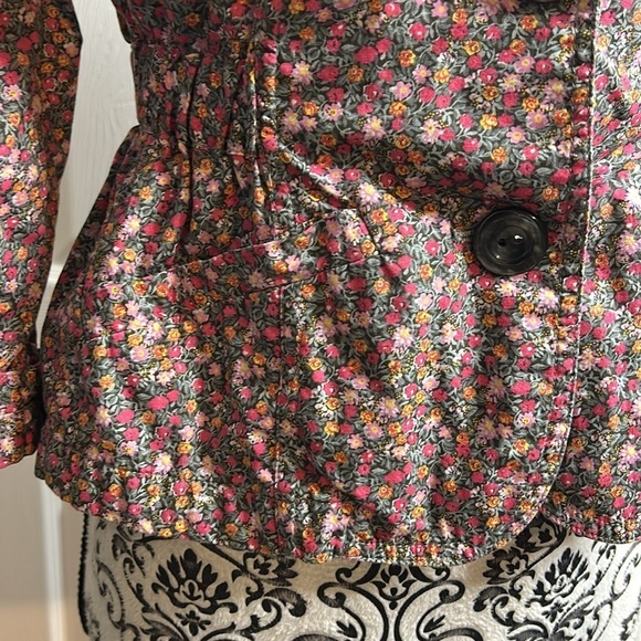 Anthropologie Ett Twa Floral Fitted Blazer Two Button 2 - Picture 2 of 8